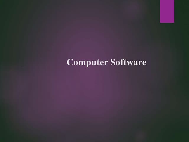 Computer softwre