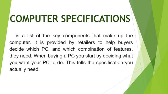 Computer specifications