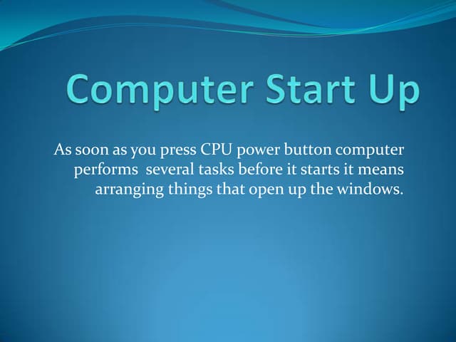 Computer start up process