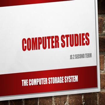 COMPUTER STUDIES JUNIOR SECONDARY 2 SECOND TERM | PPTX