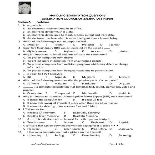 Computer studies p1 revision pack 2020