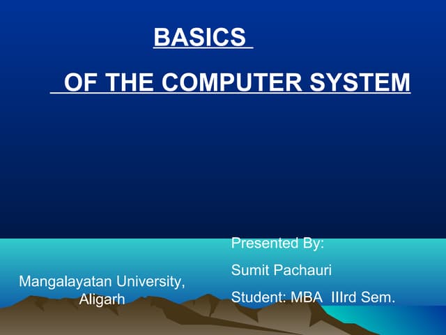 basics of computer system ppt