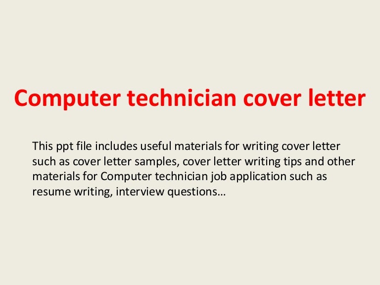 cover letter for it technician job