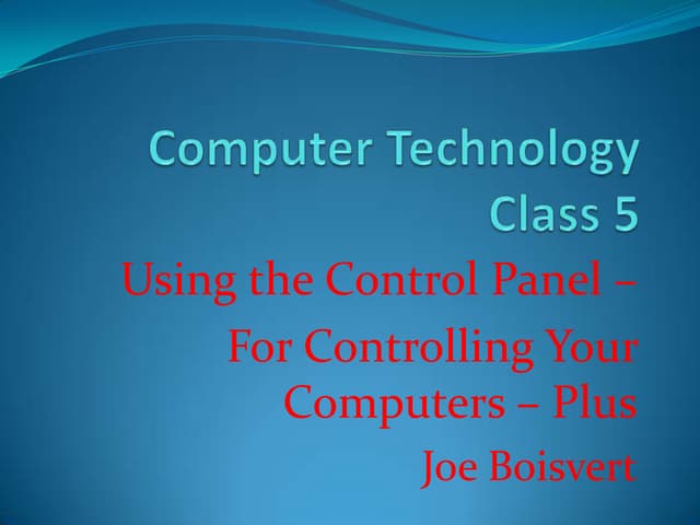 Computer Technology Class 5 | PPT