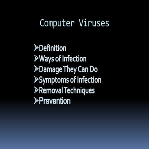 Computer viruses and removal techniques