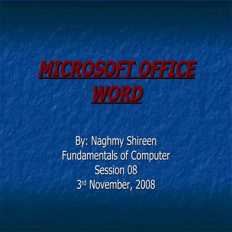 Computer  Word Lec2