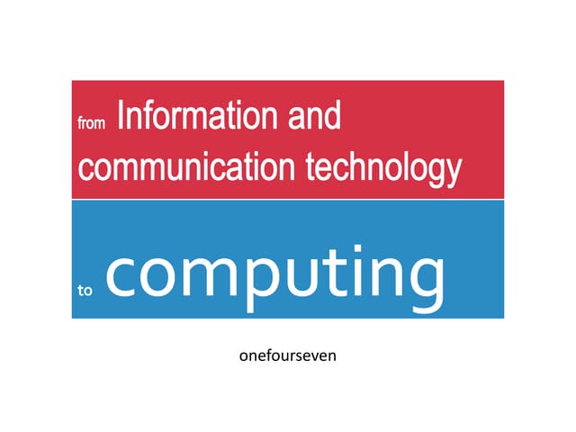 Computing from ict (inc eyfs)