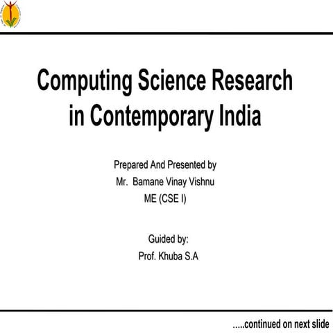 Computing science research