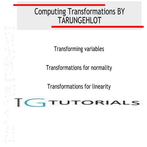 Computing transformations