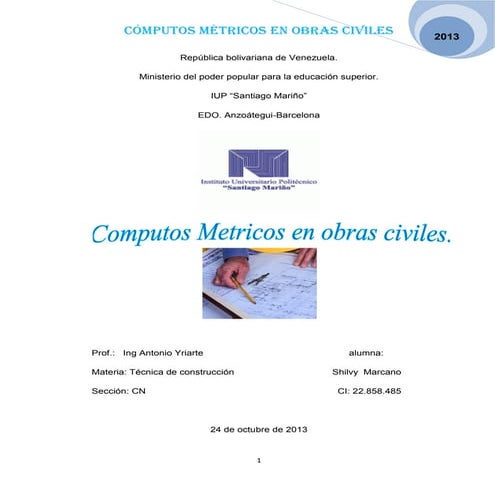 Cómputos Métricos II