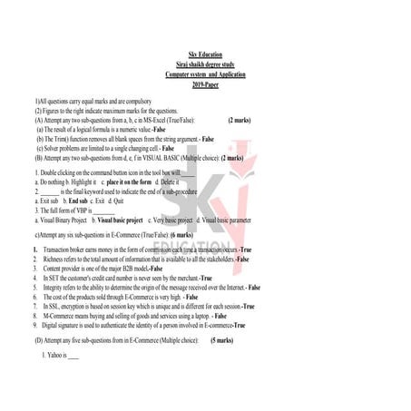 ITI COPA Questions and Answers Most Important | PDF