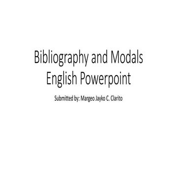 Bibliography & Modals; English Powerpoint