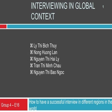 Interviewing in global context | PPTX