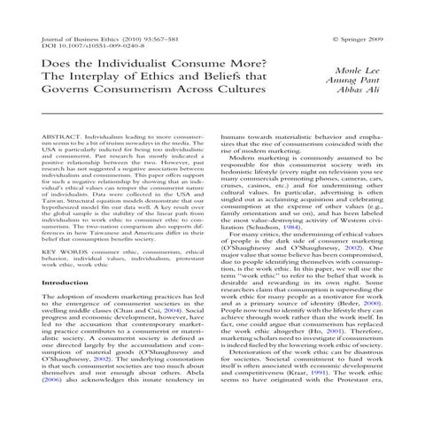 Comsumerism across cultures