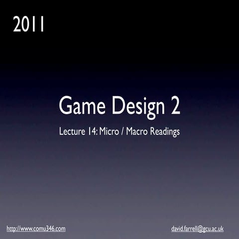 Game Design 2: Micro and Macro Data Visualisation | KEY