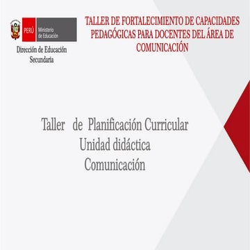 Comunicaciòn unidad de aprendizaje