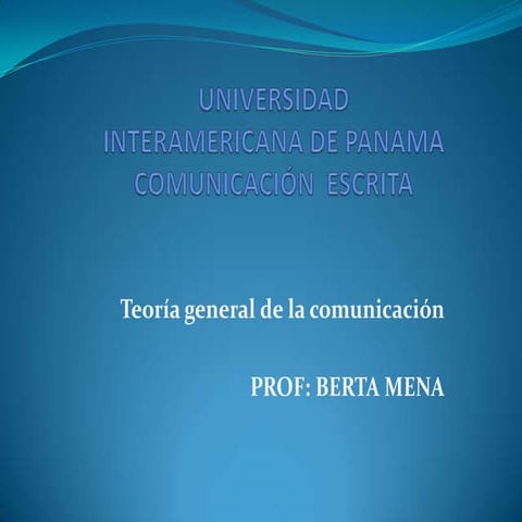 Teoría general de la comunicación 
