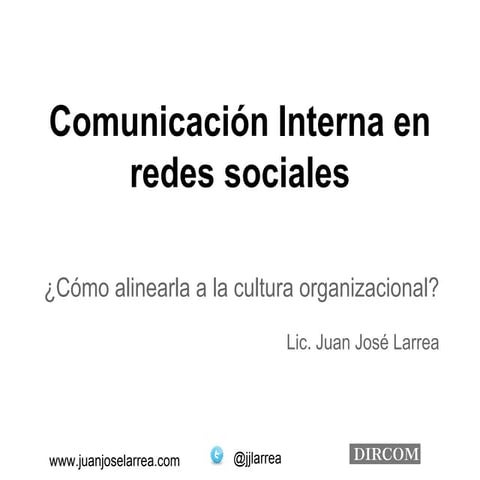 Comunicación interna en redes sociales ¿Cómo alinearla a la cultura organizac...