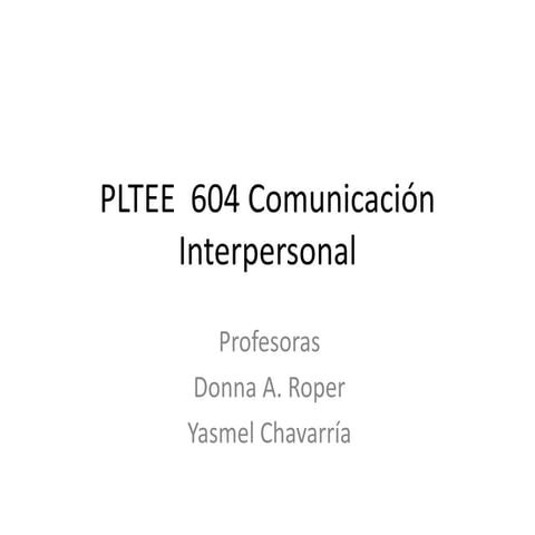 Comunicación interpersonal