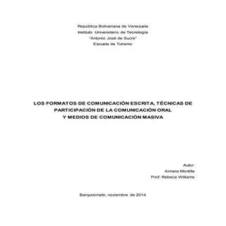 técnicas, formatos y comunicacion