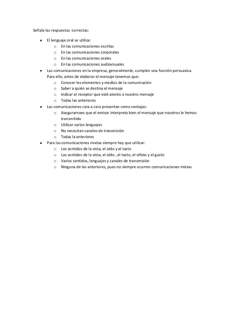 y oral test escrita comunicacion oral Comunicacion cuestionario y oral test escrita comunicacion oral Comunicacion cuestionario
