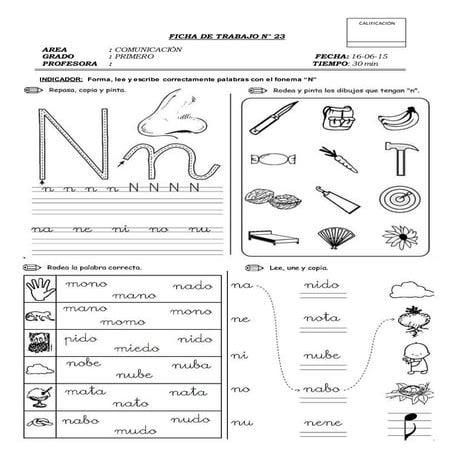Ficha Comunicación- Letra N