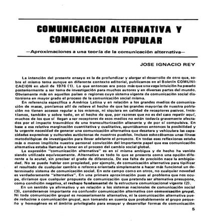 Comunicacion Alternativa Y Comunicacion Popular