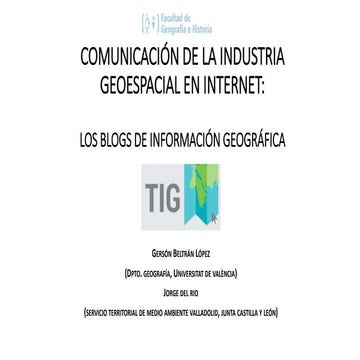 Comunicación de la industria geoespacial en internet, los blogs de información geográfica