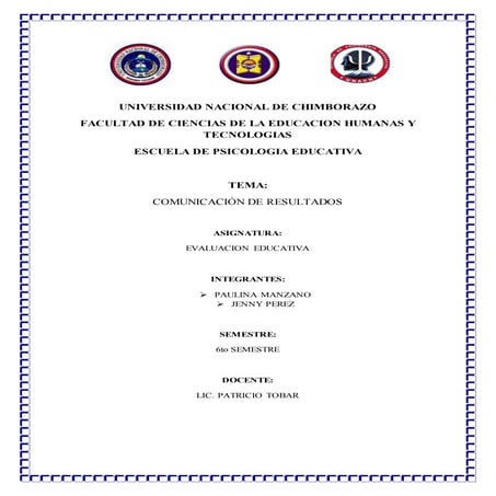 Comunicacion de resultados