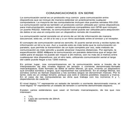 Comunicaciones  en serie