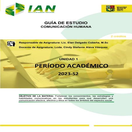 COMUNICACION HUMANA - GUIA DE ESTUDIO :) | PDF