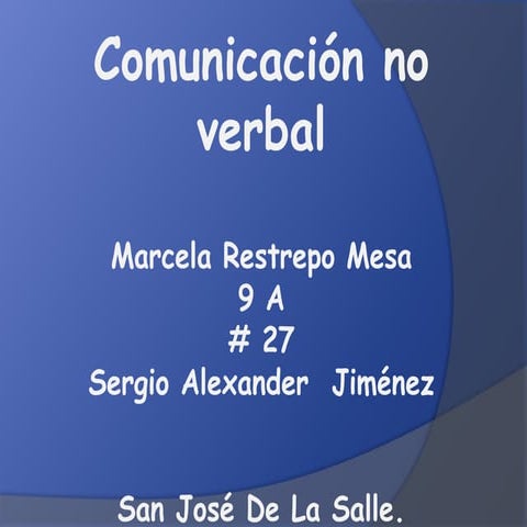 Comunicacion no verbal