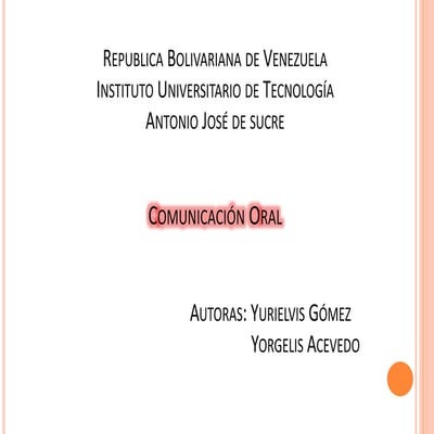 Comunicacion oral