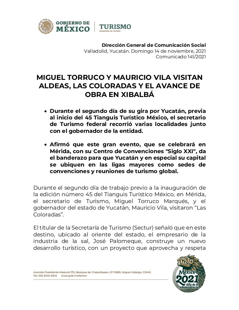 Miguel Torruco y Mauricio Vila visitan aldeas, las coloradas y el avance de obra en xibalbá 3 comunicado141 211115044712 thumbnail 4