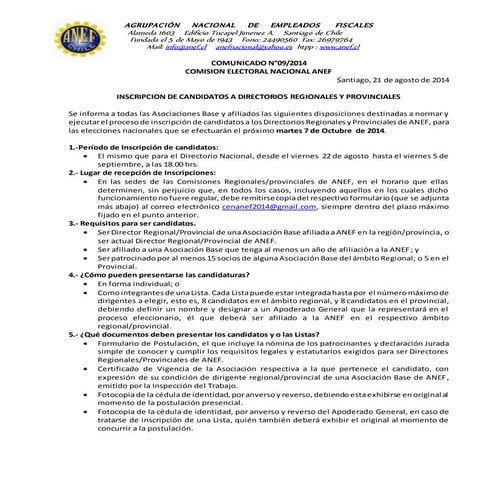 Comunicado cen anef 9