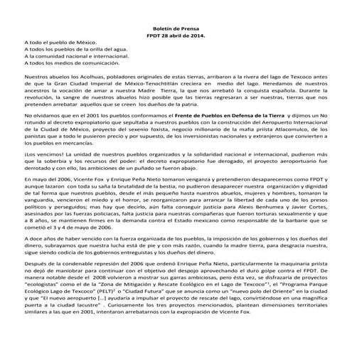 Comunicado FPDT  abril 2014(1)