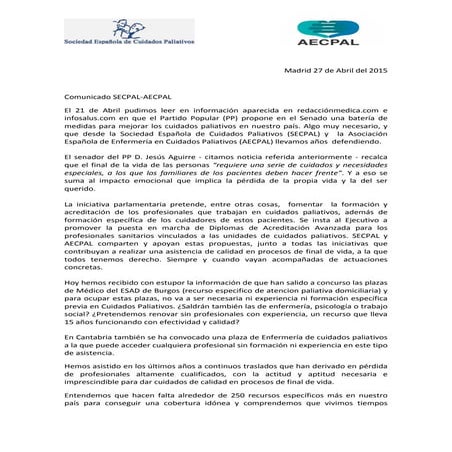 Comunicado prensa abril 2015