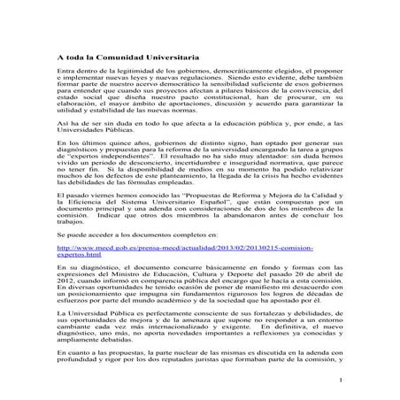 Carta de presentación del candidato a rector de la URJC David Ríos ...