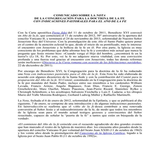 Comunicado sobre la[1]