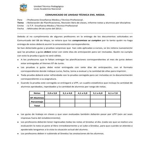 Comunicados utp junio 2013 dia