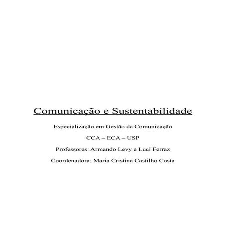 Comunicação e sustentabilidade