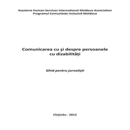 Comunicarea cu si despre persoanele cu dizabilitati