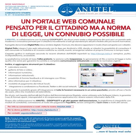 Un portale web comunale pensato per il cittadino ma a norma di legge, un connubio possibile.