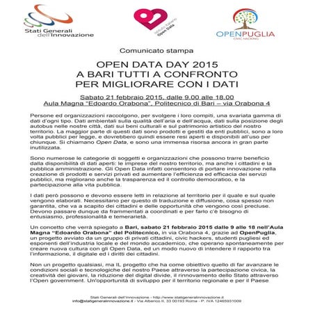 International Open Data Day 2015 a Bari