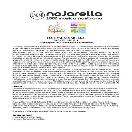Comunicato stampa nojarella 2014
