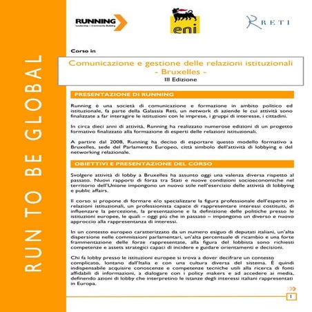 Comunicazione E Gestione Delle Relazioni Istituzionali  Bruxelles Iii Edizione