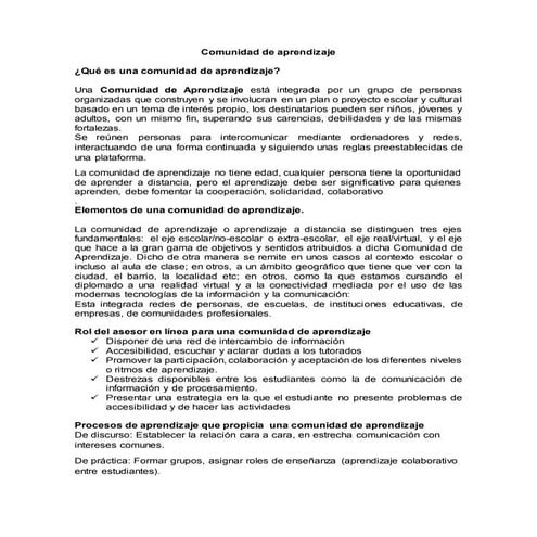 Comunidades de aprendizaje | PPTX