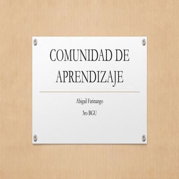 Comunidad de aprendizaje | PPTX