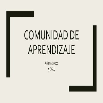 Comunidades de Aprendizaje | PPTX