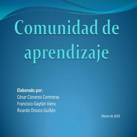 una comunidad virtual de aprendizaje | PPTX